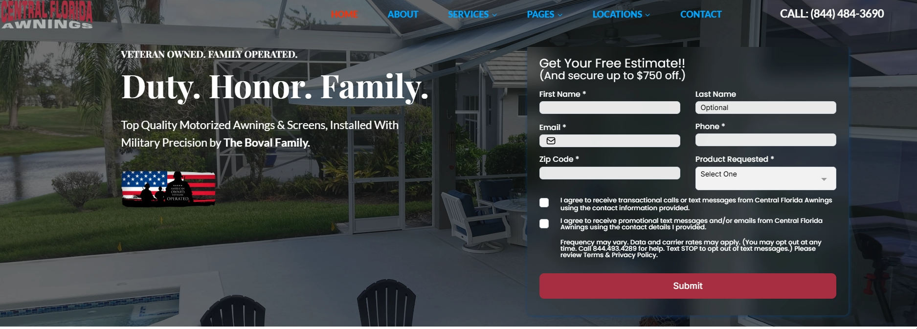 central florida awnings website image