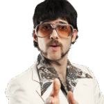 cool guy with sunglasses from 1970