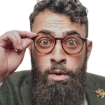 man with glasses retro